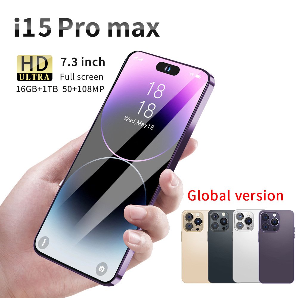 15 Pro Max 7.3inch Android 16gb+1tb Mobile Cell Phone Android 13 Smartphone Unlocked Mobile Phones For I15